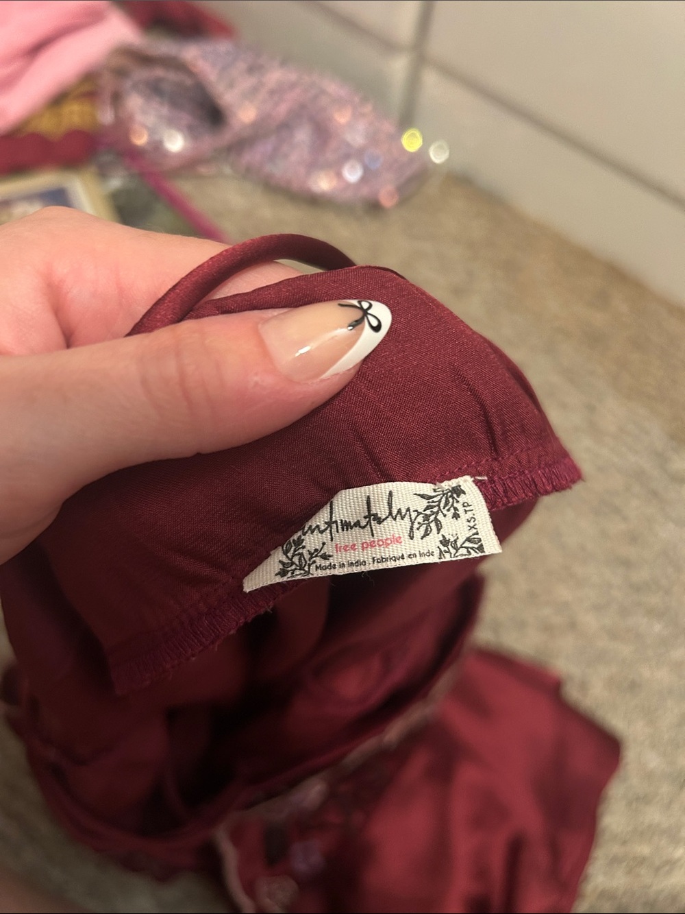 Free People maroon slip dress - Picture 6 of 6